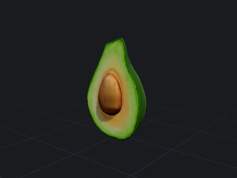 Halved avocado 3D model