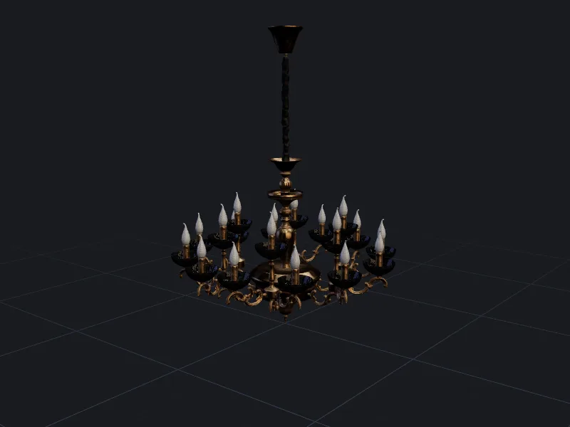 Candle chandelier 3D model