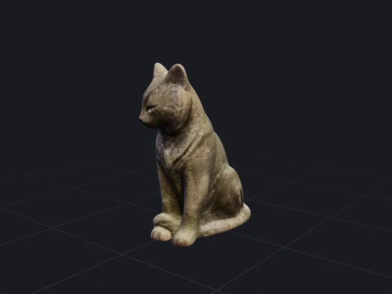 Concrete cat statue 3D model