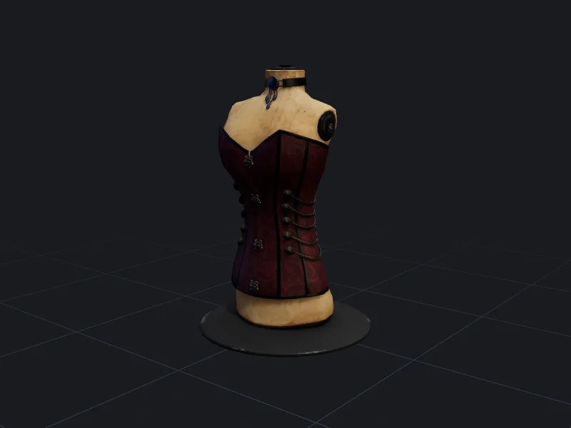 Laced leather corset 3D model