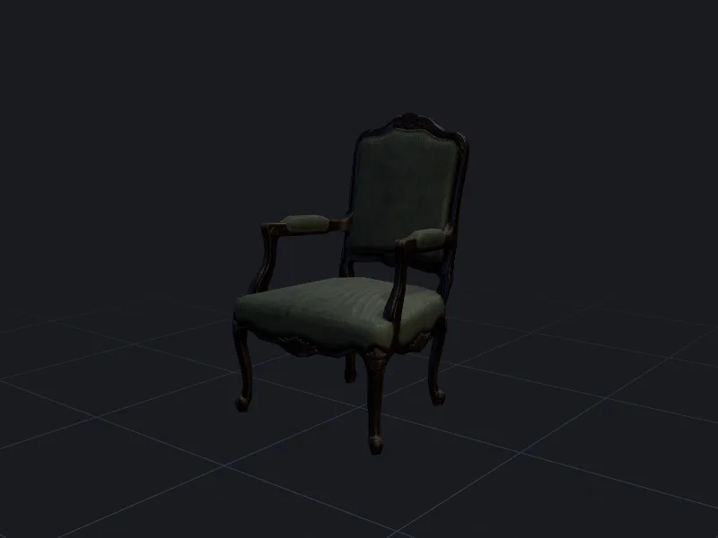 Gothic green armchair 3D model