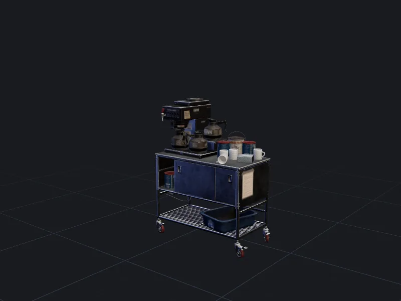 Industrial coffee cart 3D model