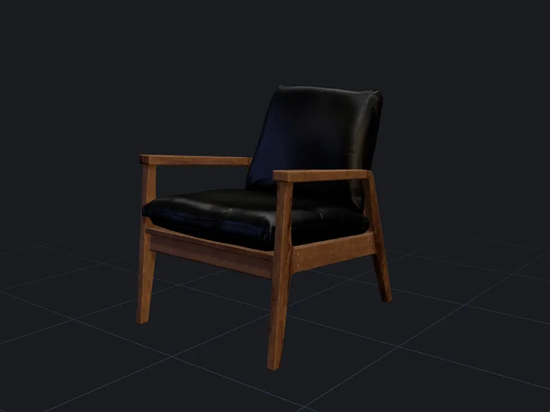 Oak lounge armchair 3D model