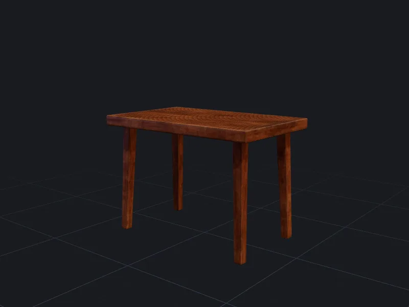 Plain wooden table 3D model