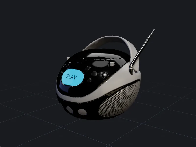 Portable CD boombox 3D model