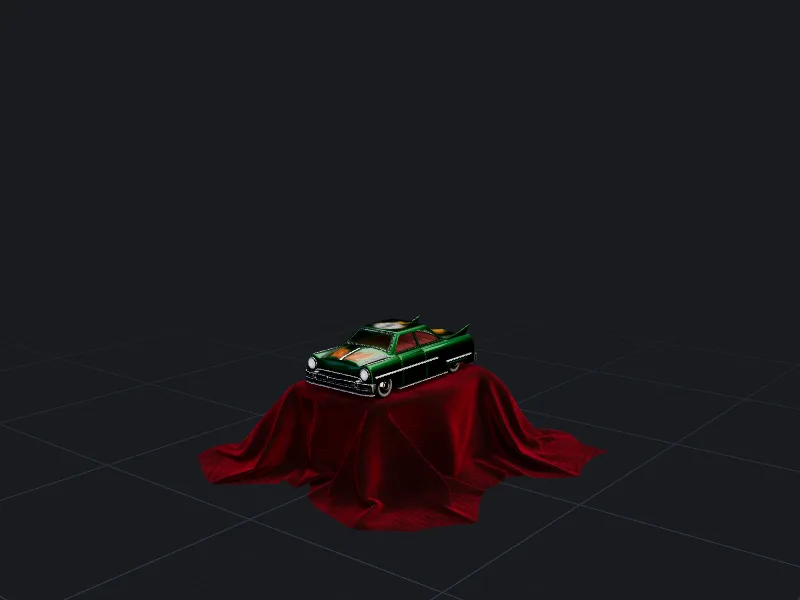 Toy car on a display cloth 3D model