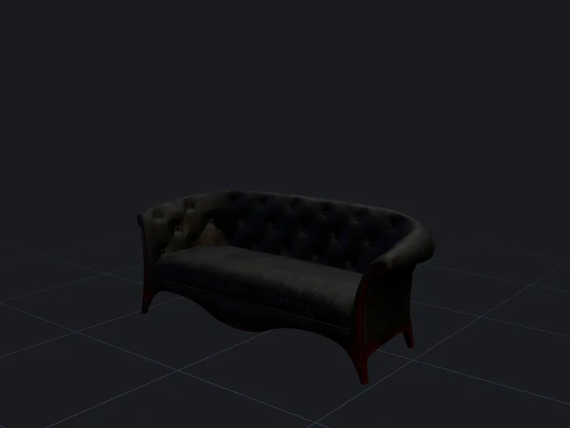 Tufted leather sofa 3D model