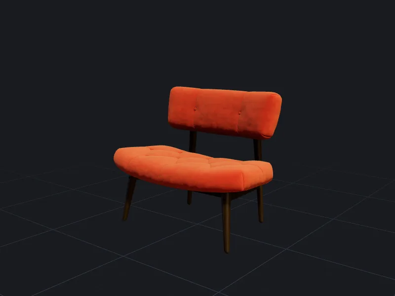 Velvet lounge chair 3D model