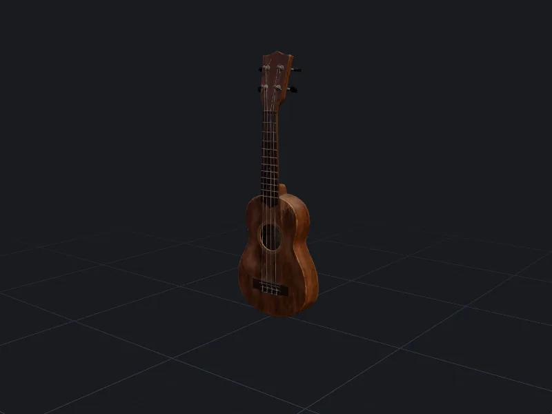 Wooden ukulele 3D model